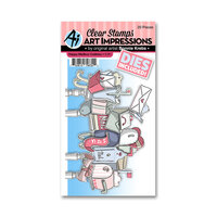 Art Impressions - Cubbies Collection - Die and Clear Photopolymer Stamp Set - Happy Mailbox