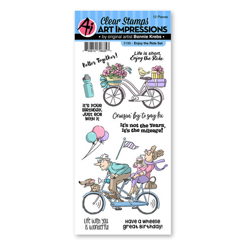 Art Impressions - Work and Play Collection - Clear Photopolymer Stamps - Enjoy the Ride