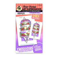 Art Impressions - Twisters Collection - Die and Clear Photopolymer Stamp Set - Cake