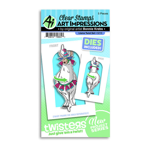 Art Impressions - Twisters Collection - Die and Clear Photopolymer Stamp Set - Llama