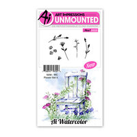 Art Impressions - Watercolor Collection - Unmounted Rubber Stamp Set - Flower Set 4