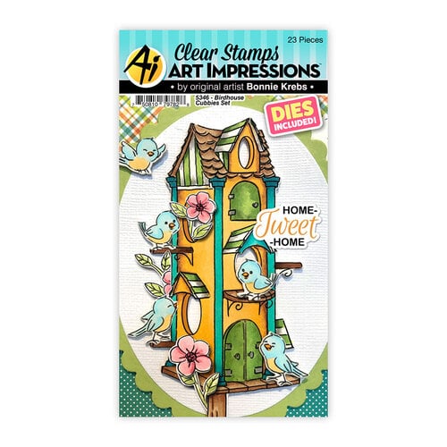 Art Impressions - Cubbies Collection - Die and Clear Photopolymer Stamp Set - Birdhouse