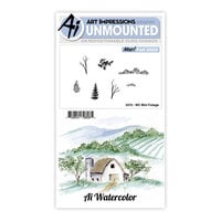 Art Impressions - Watercolor Collection - Unmounted Rubber Stamp Set - Mini Foliage