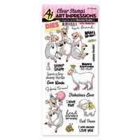 Art Impressions - Funny Farm Collection - Die and Clear Photopolymer Stamp Set - Sheep