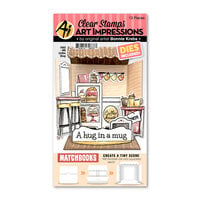 Art Impressions - Matchbook Collection - Die and Clear Photopolymer Stamp Set - Coffee Shop