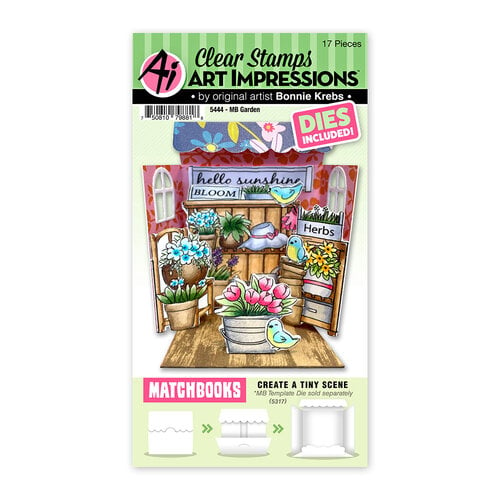 Art Impressions - Matchbook Collection - Die and Clear Photopolymer Stamp Set - Garden