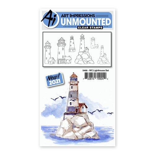 Art Impressions - Watercolor Collection - Clear Photopolymer Stamps - Lighthouse