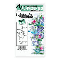 Art Impressions - Watercolor Collection - Clear Photopolymer Stamps - Foundations Watering Cans