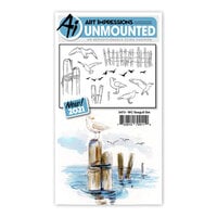 Art Impressions - Watercolor Collection - Unmounted Rubber Stamp Set - Seagull Set