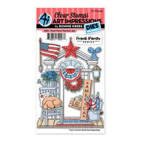Art Impressions - Front Porch Collection - Die and Clear Photopolymer Stamp Set - Patriotic