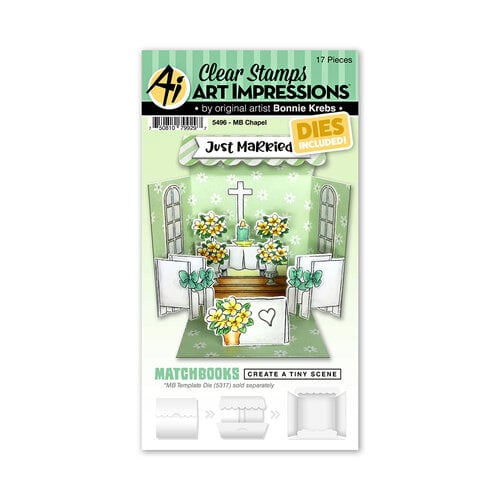 Art Impressions - Matchbook Collection - Die and Clear Photopolymer Stamp Set - Chapel