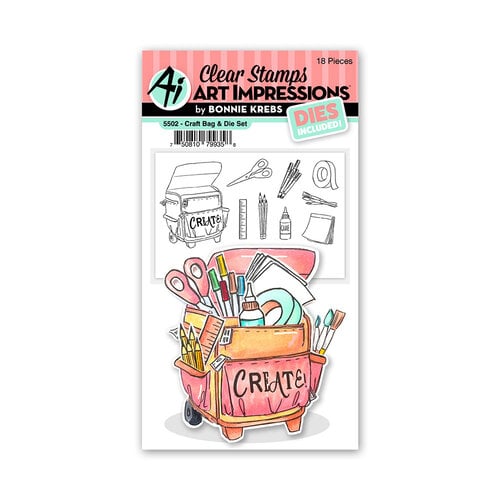 Art Impressions - Die and Clear Photopolymer Stamp Set - Craft Bag