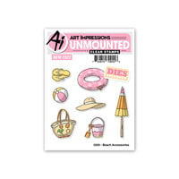 Art Impressions - Rides Collection - Die and Clear Photopolymer Stamp Set - Beach Accessories
