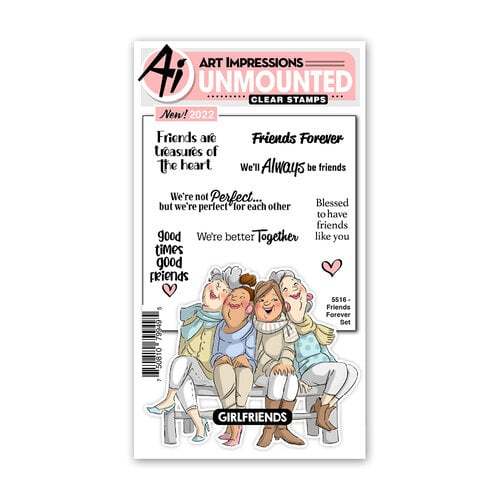 Art Impressions - Girlfriends Collection - Clear Photopolymer Stamps - Friends Forever