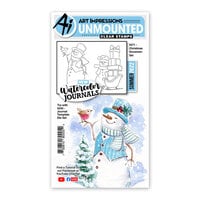 Art Impressions - Watercolor Journals Collection - Clear Photopolymer Stamps - Christmas Snowmen