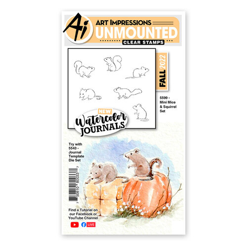 Art Impressions - Watercolor Collection - Clear Photopolymer Stamps - Mini Journal