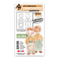 Art Impressions - Watercolor Journals Collection - Die and Clear Photopolymer Stamp Set - Little Boy Front and Back