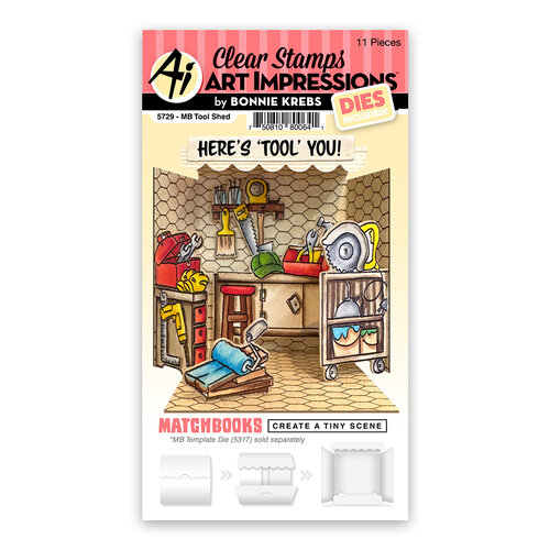 Art Impressions - Matchbook Collection - Die and Clear Photopolymer Stamp Set - Tool Shed