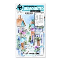 Art Impressions - Scenic Foundations Collection - Clear Photopolymer Stamps - Village
