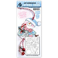 Art Impressions - Die and Clear Photopolymer Stamp Set - Snowman Puppet