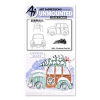 Art Impressions - Watercolor Collection - Clear Photopolymer Stamps - Christmas Cars