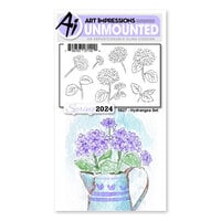 Art Impressions - Clings - Repositionable Unmounted Rubber Stamps - Hydrangea