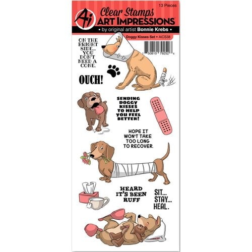 Art Impressions - Funny Farm Collection - Clear Photopolymer Stamps - Doggy Kisses