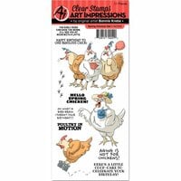 Art Impressions - Funny Farm Collection - Clear Photopolymer Stamps - Spring Chicken