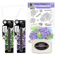 Art Impressions - Clear Photopolymer Stamps - Hydrangeas Card Making Bundle One
