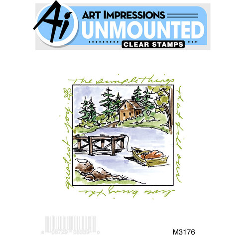 Art Impressions - Windows to the World Collection - Clear Photopolymer Stamps - Lake House