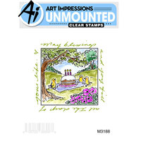 Art Impressions - Windows to the World Collection - Clear Photopolymer Stamps - Birthday Picnic