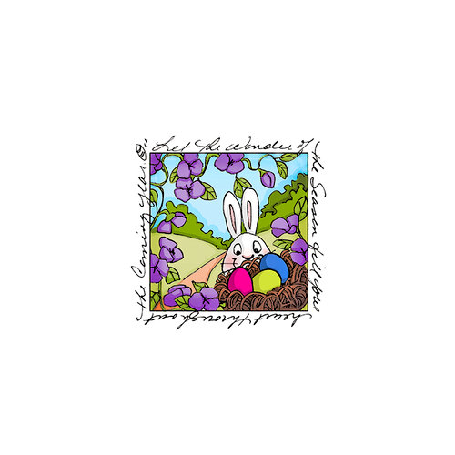 Art Impressions - Windows to the World Collection - Unmounted Rubber Stamp Set - Easter Egg Nest