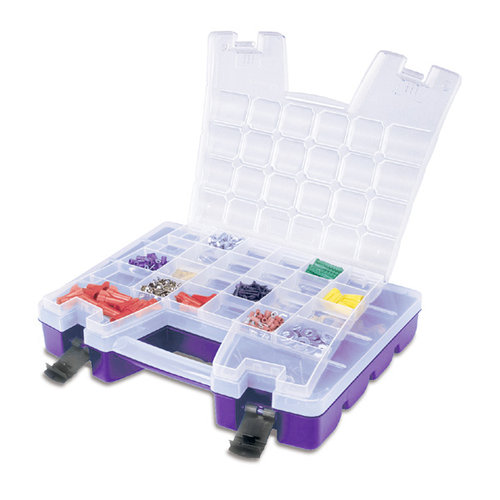 Craft Design - Portable Dual Craft Organizer - Clear and Purple