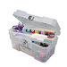 Craft Design - Art Supply Box - 14 Inches - Clear with Purple Handle