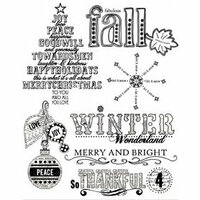 Autumn Leaves - Clear Stamps - Sande Krieger - Christmas - Tis The Season, CLEARANCE