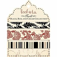 Autumn Leaves - Foofala - Red - Black and Cream Collection - Twill Card