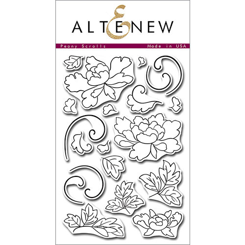 Altenew - Clear Photopolymer Stamps - Peony Scrolls