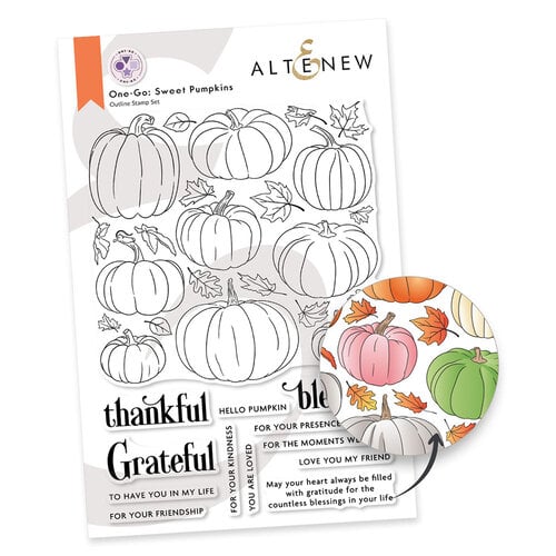 Altenew - Clear Photopolymer Stamps - One-Go - Sweet Pumpkins
