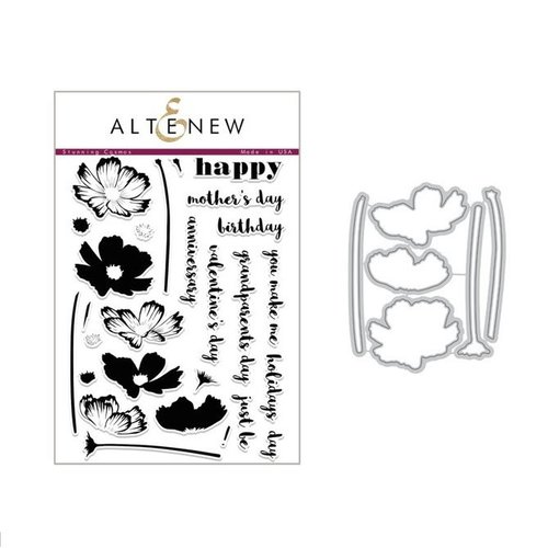 Altenew - Die and Clear Acrylic Stamp Set - Stunning Cosmos