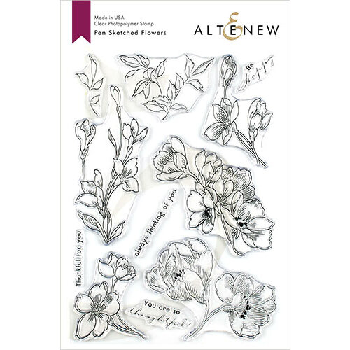 Altenew - Clear Photopolymer Stamps - Pen Sketched Flowers
