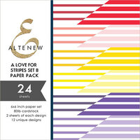 Altenew - A Love For Stripes - Set B - 6 x 6 Paper Pack - 24 Sheets