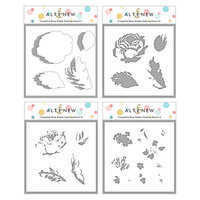 Altenew - Simple Coloring Stencil - 4 in 1 Set - Tranquility Rose