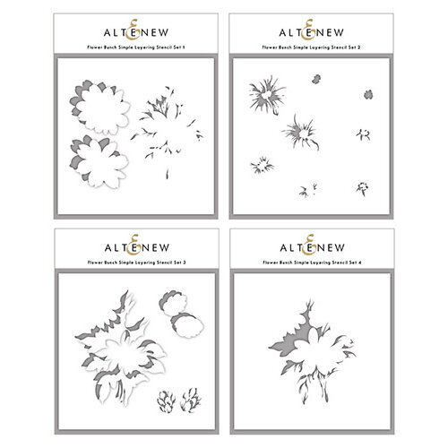 Altenew - Simple Layering Stencil - 4 in 1 Set - Flower Bunch