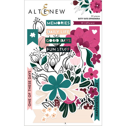 Altenew - Wildflower Collection - Die Cut Cardstock Pieces - Ephemera - Bitty Bits