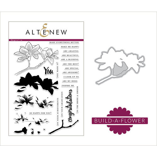 Altenew - Die and Clear Photopolymer Stamp Set - Build A Flower - Magnolia