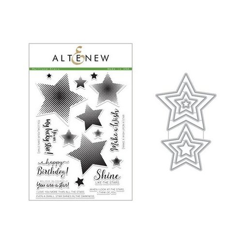 Altenew - Die and Clear Acrylic Stamp Set - Halftone Stars Nesting