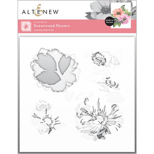 Altenew - Layering Stencil - 3 in 1 Set - Greenwood Flowers