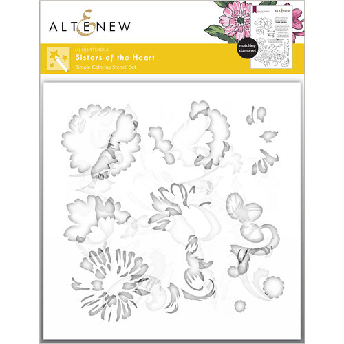 Altenew - Simple Coloring Stencil - 4 in 1 Set - Sisters of the Heart