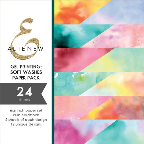 Altenew - Gel Printing Soft Washes - 6 x 6 Paper Pack - 24 Sheets