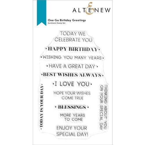 Altenew - Clear Photopolymer Stamps - One-Go Birthday Greetings